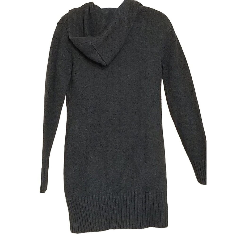 Hoodie Sweater Womens M Lamb Blend Long Sleeve Slub Cable Knit Charcoal - Picture 5 of 14